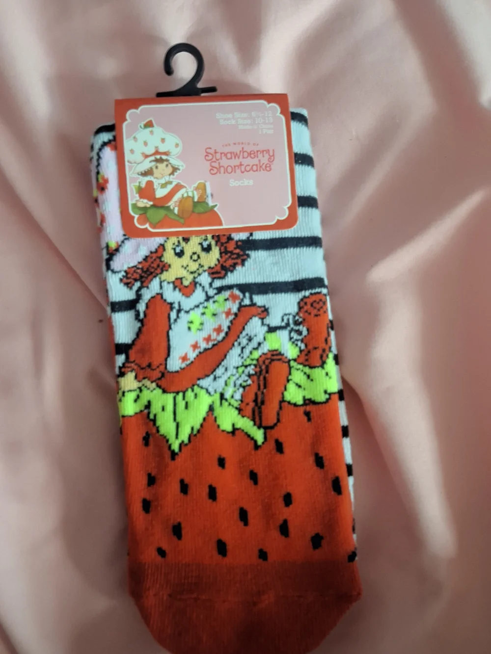 Strawberry Shortcake Girls' Character Socks in Red, White & Neon Green